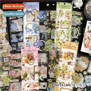 ins handboo PET pad note floral tape strip long letters Dusk