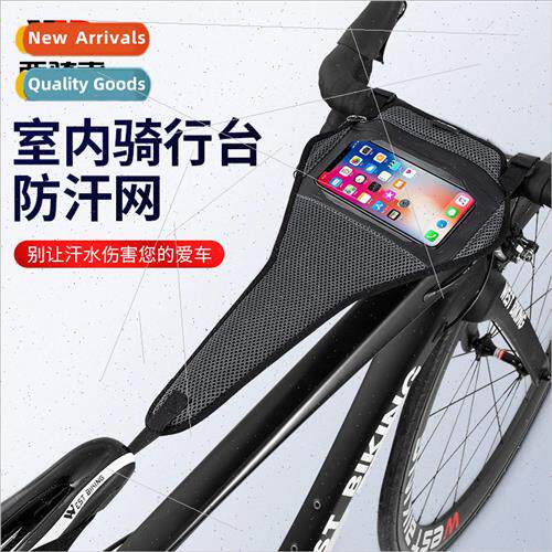 Bicycle sweatband cell phone pouch anti-sweat mesh strips ro