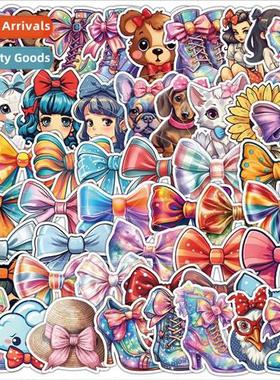 50 pcs of cute bow doodle stickers computer refrigerator cel