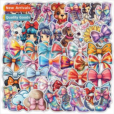 50 pcs of cute bow doodle stickers computer refrigerator cel
