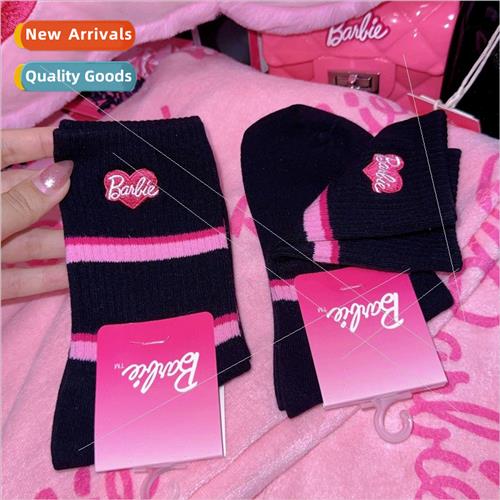 Barbie girl series pink love letters stripes high value cute