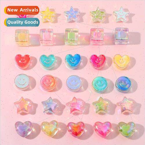 Acrylic love pentagram two-color colorful accessories diy br