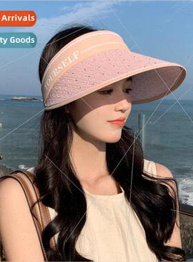 2023 Korea summer hat female diamond letters sunscreen hollo