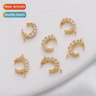 14K color preservation micro-set zirconia open hanging singl