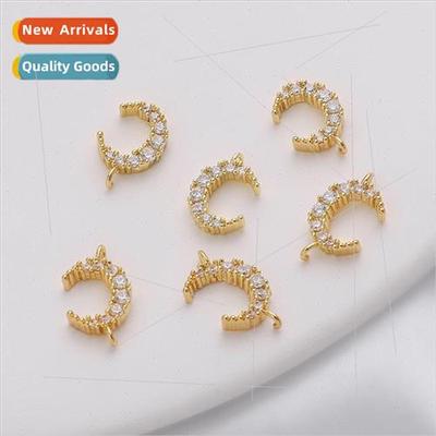 14K color preservation micro-set zirconia open hanging singl