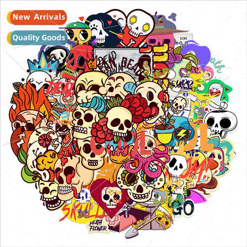 46 cartoon cute skull graffiti stickers can be decorated lug