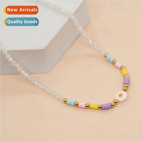 23 Years Summer che Colorful Bead String Necklace White Crys