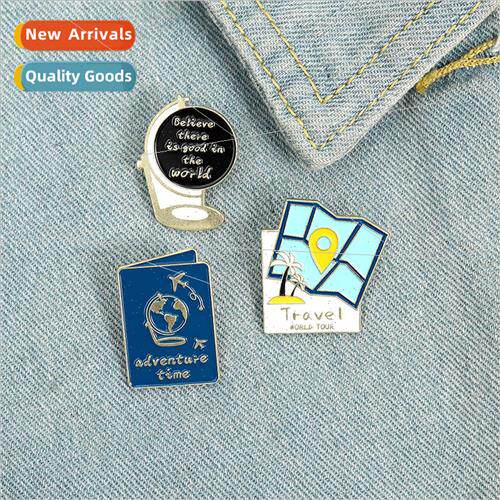 Creative cartoon letters jewelry brooch personalized globe-t