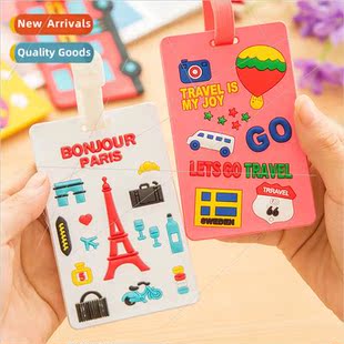 Rubber Soft ggage Tag Boarding Cartoon Airplane Square