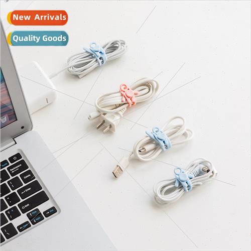 Multi-functional silicone cable manager data cable card buck