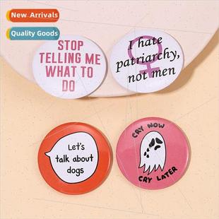 personalized badge letters animal cha Round cartoon tinplate