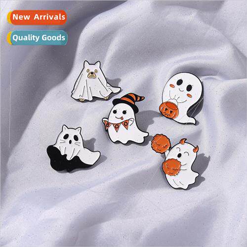 Cartoon jewelry Halloween cute spooky pumpkin lamp shape pai