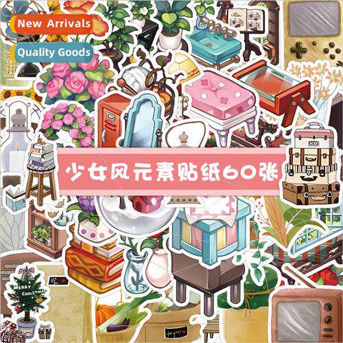 60 vintage small objects girl flowers books handbook diary d