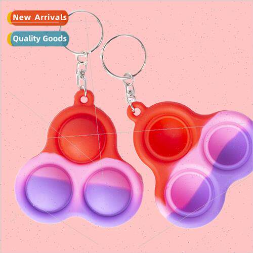 licone keychain children decompression mini toys colorful tr