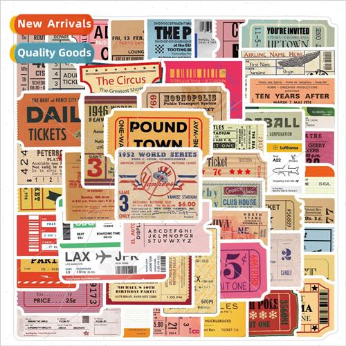 50 Vintage Airplane Ticket Stubs Graffiti Stickers Decorativ