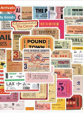 50 Vintage Airplane Ticket Stubs Graffiti Stickers Decorativ
