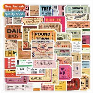 50 Vintage Airplane Ticket Stubs Graffiti Stickers Decorativ