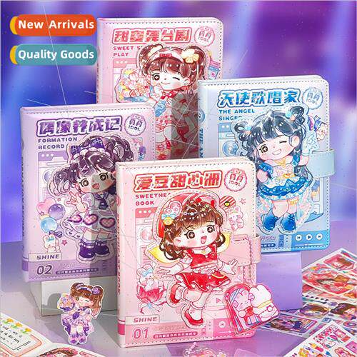 Glitter travel PU large magnetic buckle handbook 4  of dream