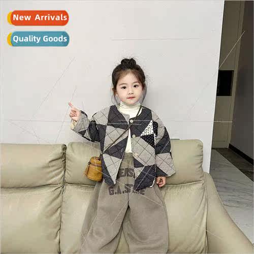2023 fall and winter new girls cotton jacket light Korean ca
