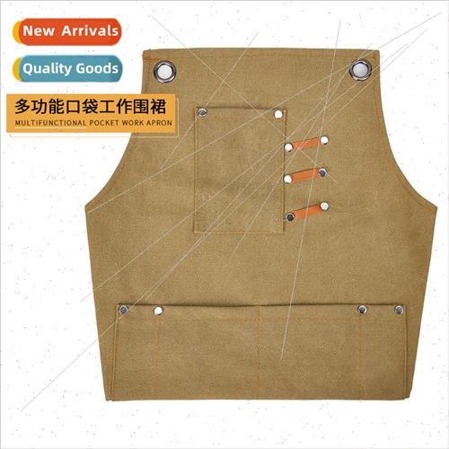 Slim long  of the fashion simple canvas work apron barista b