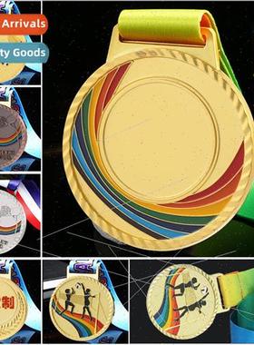 Zinc alloy gold silver and copper hanging medal race maratho