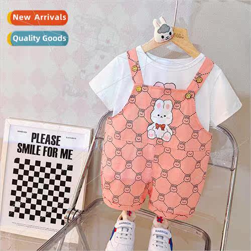 Summer childrens childrens short-sleeved suit girls printed