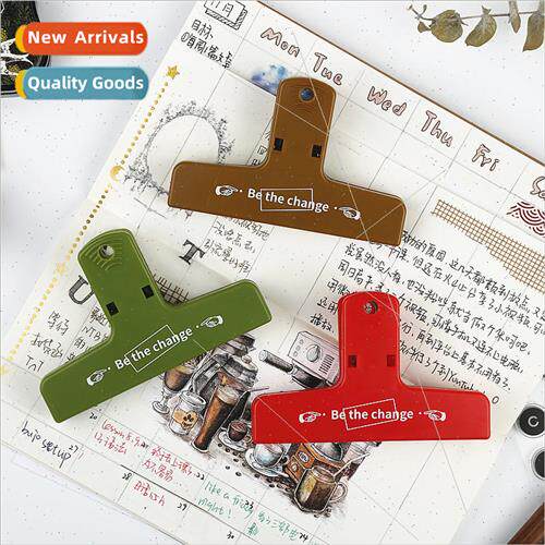 New Color Colorful Vintage Plastic Clip Handbook Note Holder