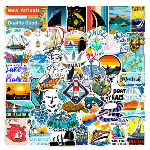 50 small fresh sea drifting graffiti stickers decorative sur