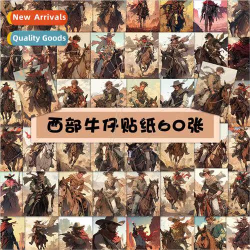 60 western cowboy stickers cartoon handsome riding photo squ