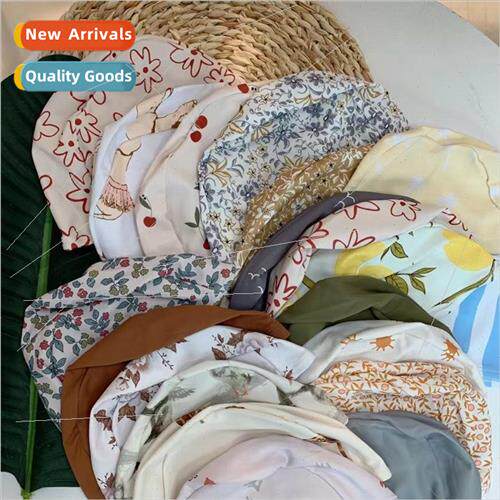 childrens printed baby swimming pool cloth swim cap hat ins