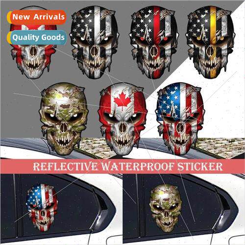 Car personalized tuning stickers skulls and crossbones Ameri