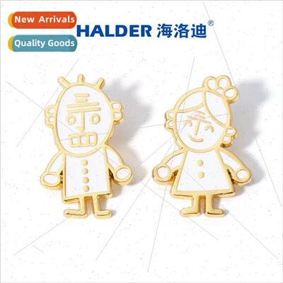 Ding old man Ding old lady a couple of badges brooch niche b