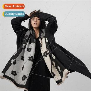 Faux cashmere new flowers shawl ladies retro hundred with si