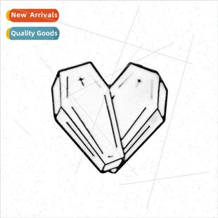 New creative white oil drop casket pin pin cross love badge