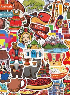 50 Russian  decorative stickers handbook guitar luggage wate