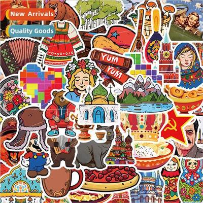 50 Russian  decorative stickers handbook guitar luggage wate