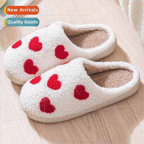 Korean fall and winter couple love love cotton slippers home