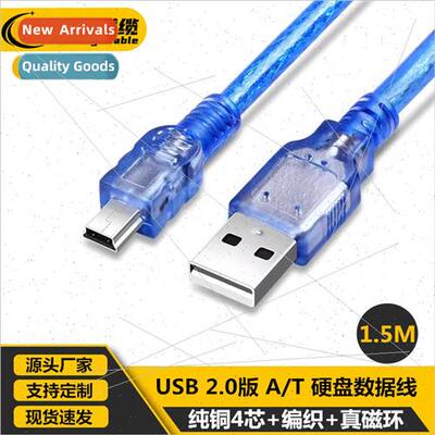1.5 Meter Transparent Blue mini USB Data Cable Android T Typ