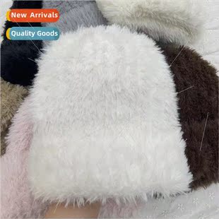 cap warm thickened Plush head wool big circumference knitted
