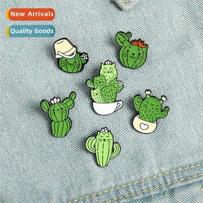 Cartoon creative cactus series brooch plant modeling jewelry