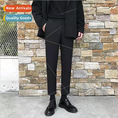 Suit pants men straight casual pants draped nine pants Hong