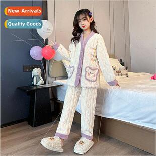 Girls pajamas fall and winter long-sleeved childrens faceclo