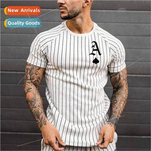 Summer mens loose Ace of Spades poker 3D digital printing T-