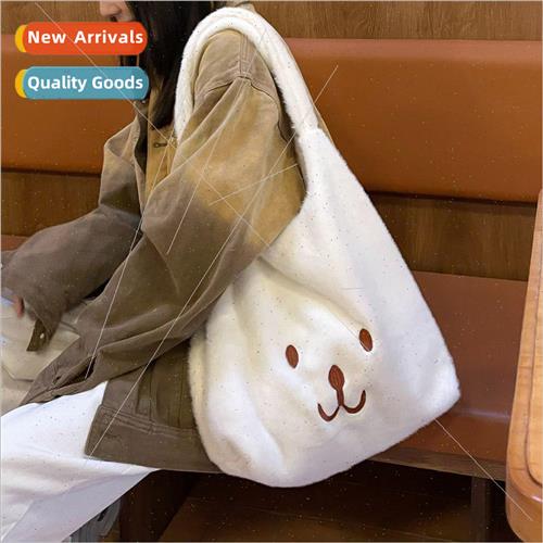 Winter plush cute cartoon lambs wool shoulder bag new fashio