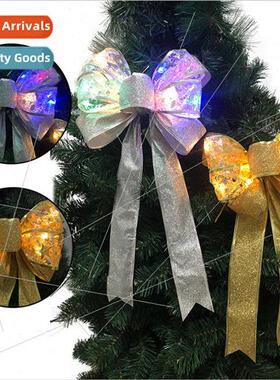 New colored lights double dusting bow Christmas e decoration