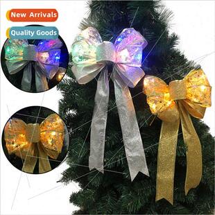 New colored lights double dusting bow Christmas e decoration