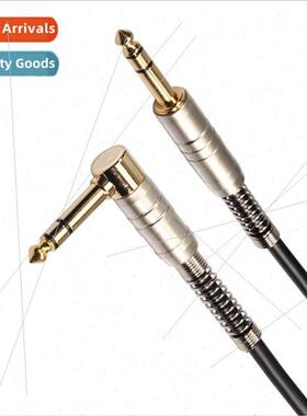 Gold-plated head 6.35mm male to male straight to elbow stere