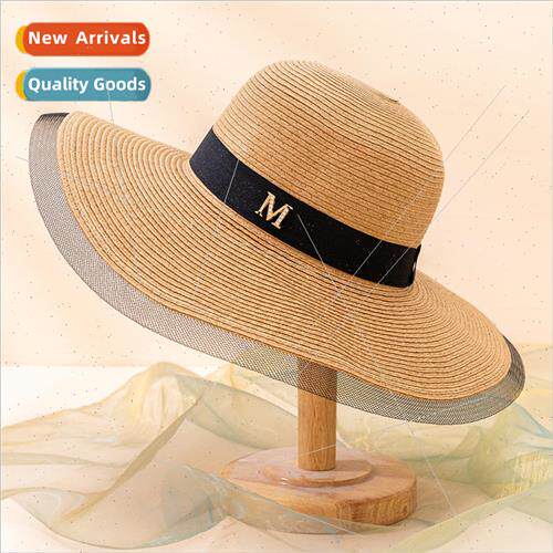 Large-brimmed straw hat womens summer sun hat sunscreen seas