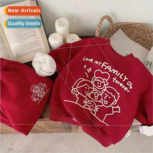 Childrens suit padded festive thickened men and girls fall a