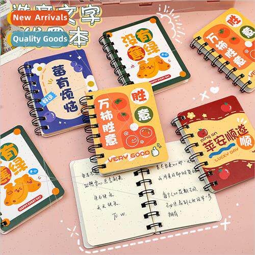 Cute text side flip coil book student word handbook small no